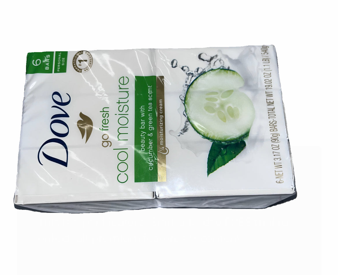 Dove Go Fresh Cool Moisture Beauty Bar with Cucumber and green Tea Scent 6 Bars Pack - Loose Change Bargain Store 