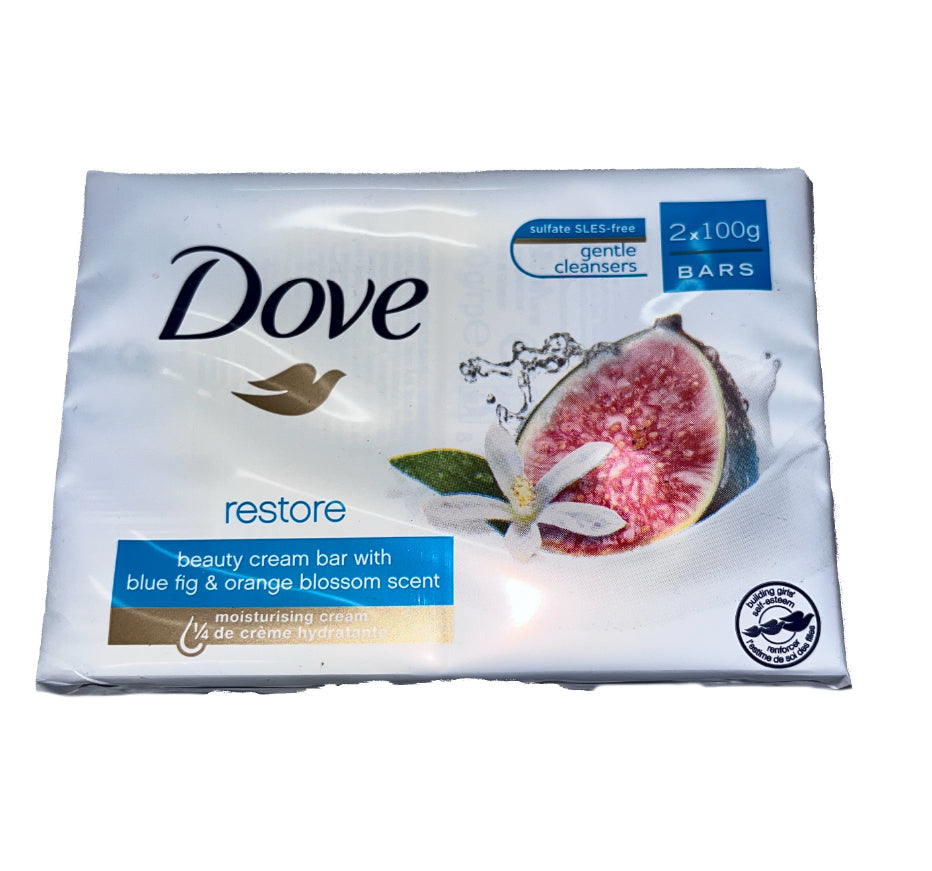 Dove Restore Beauty Cream Bar With Blue Fig 2 Bars pack - Loose Change Bargain Store 